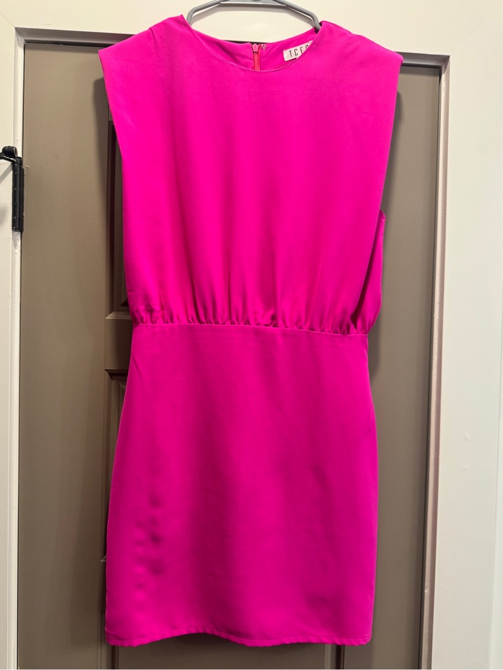 TCEC Hot Pink Sleeveless Mini Sheath Dress